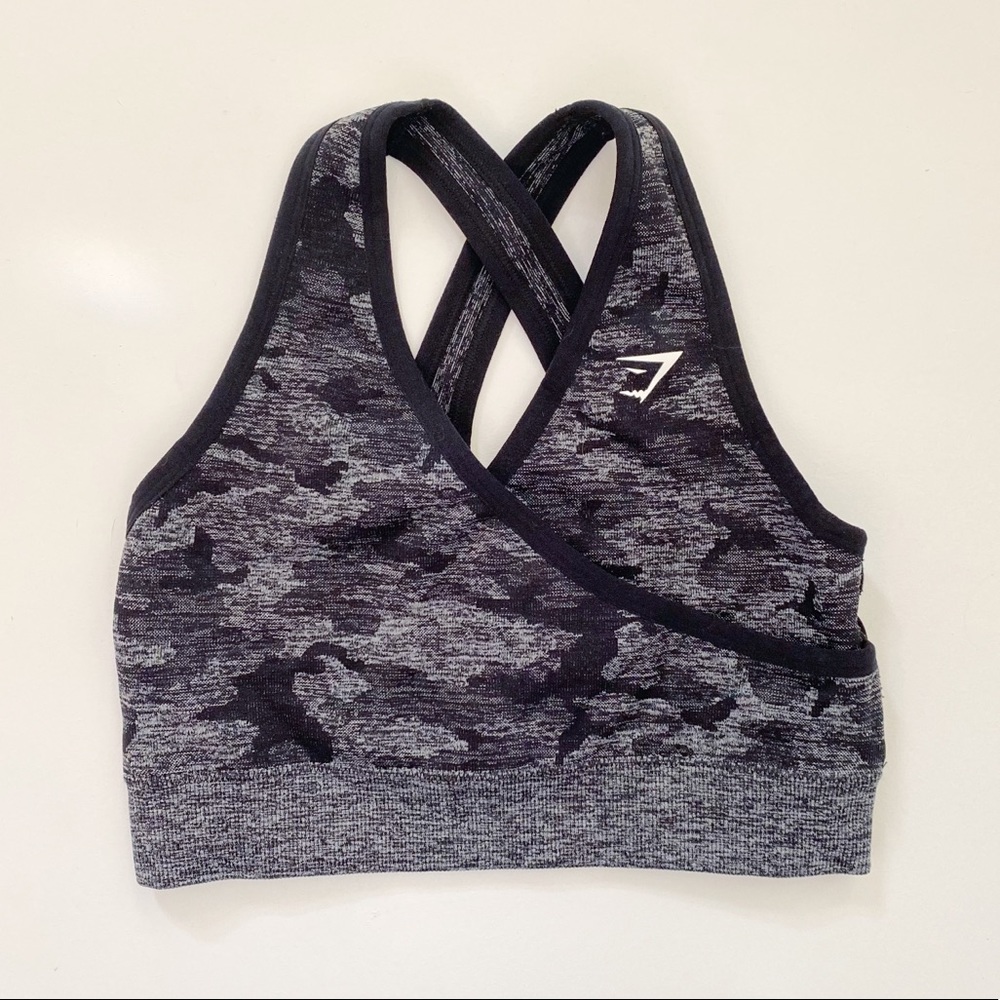 Gymshark Adapt Camo Seamless Surplice Cross Back Sports Bra